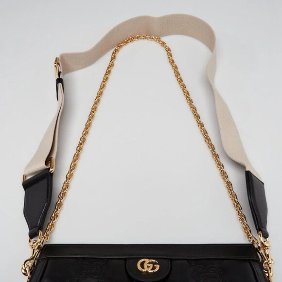 Gucci Black Leather GG Metalasse Frame Top Crossbody Shoulder Bag - Picture 5 of 12